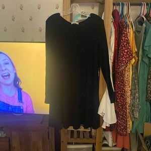 Black long sleeve swing dress